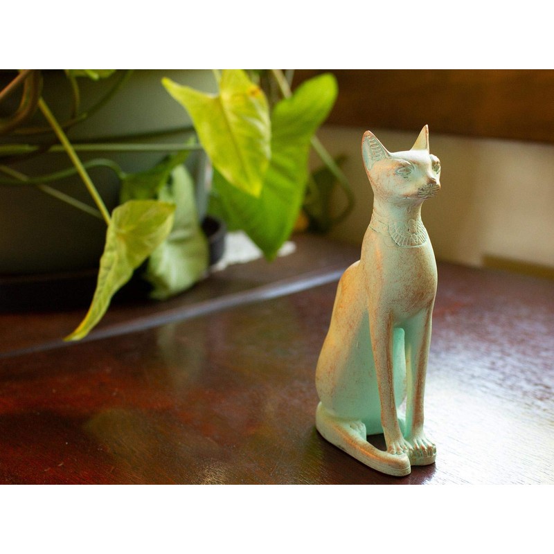 Discoveries Egyptian Imports Patina Bastet Cat Statue - Made in