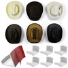 Modern JP Adhesive Hat Hooks for Wall (6-Pack) - Cowboy
