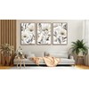 yearainn Floral Framed Wall Art - Beige White Flower Canvas