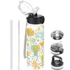 GOPPUS 600ml/20oz Stainless Water Bottle with Straw Double Wall Insulated