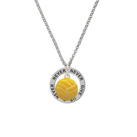 Cheer Bunny Large Water Polo Ball - Never Give Up Affirmation Ring Necklace