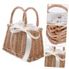 iplusmile 1Pc Woven Flower Basket Rattan Decorative Storage Container with