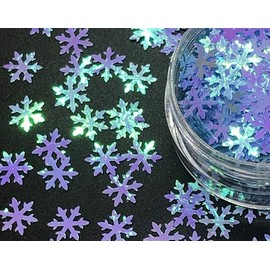 Nail Art Christmas Winter Snowflakes Glitter Sequin 8mm (11 Pearl Iridescent Blue)