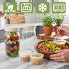 32oz Wide-Mouth Glass Salad Jars 2-Pack with Ivory Plastic Lids