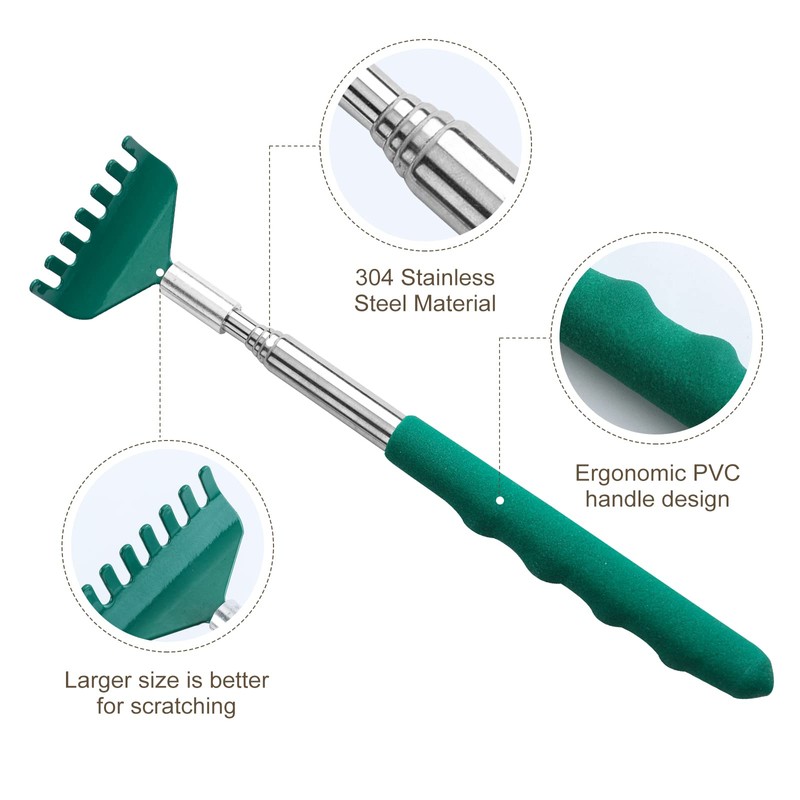 YIMICOO 3 Pack Extendable Back Scratcher, Stainless Steel Portable Telescoping