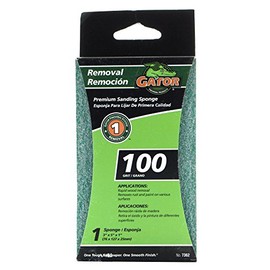 Gator Finishing 7362 100 Grit Aluminum Oxide Sanding Sponges (1 Pack), 3" x 5" x 1"