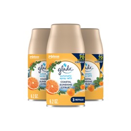 Glade Automatic Spray Refill, Air Freshener for Home and Bathroom, Coastal Sunshine Citrus, 6.2 Oz, 3 Count