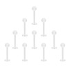 NewkeepsR 10pcs-18G×8mm Clear Acrylic Bioflex Tragus Retainer for Lip Rings