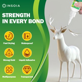 INSOIA Ceramic Glue, 30g x 2 PCs Clear Super Glue for Ceramic Repair Quick Fix Porcelain Adhesive Heavy Duty Strong Crazy Instant Glue for Bonding Ceramic, Porcelain, China, Pottery, Mugs, DIY&More