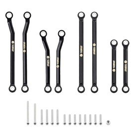 TCRC Brass High Clearance Chassis Links Set for 1/18 TRX4M Defender Bronco Crawler Truck,Black Coating