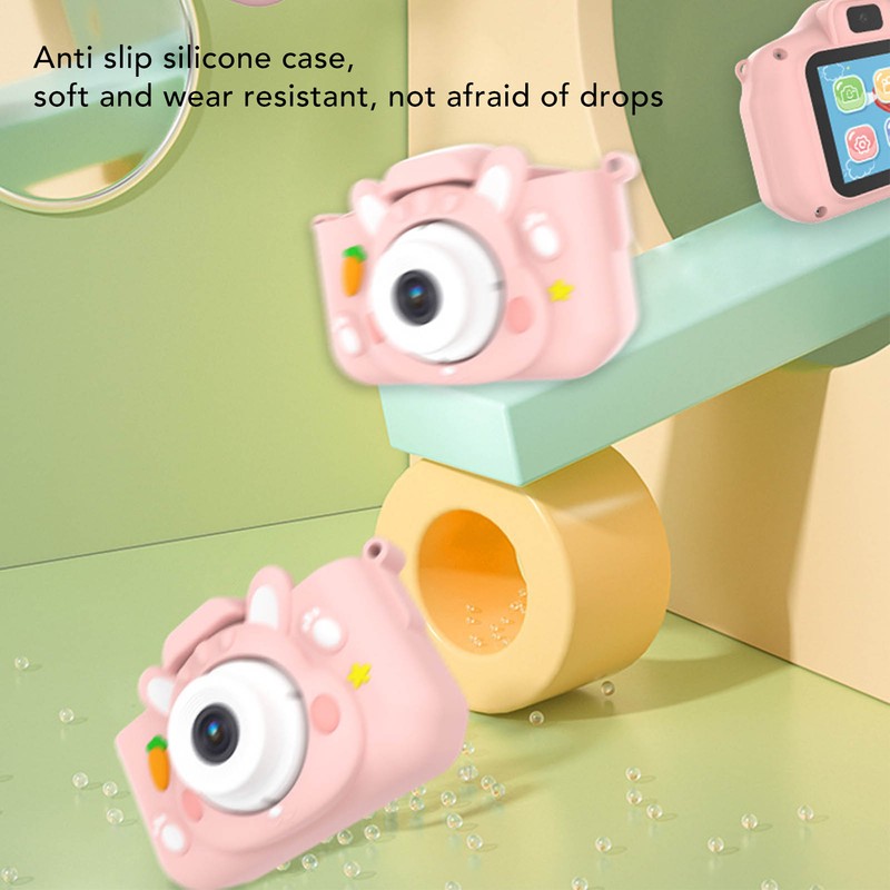Kids Digital Camera with 32G Card Front Rear Lens 1080P