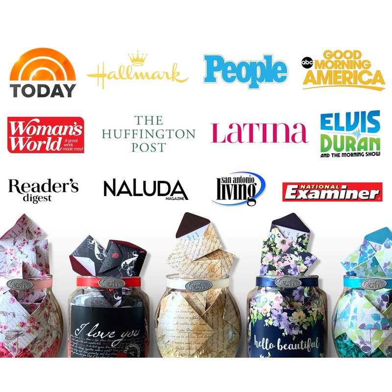 KindNotes Glass Keepsake Gift Jar with Positive Affirmations - Botanical