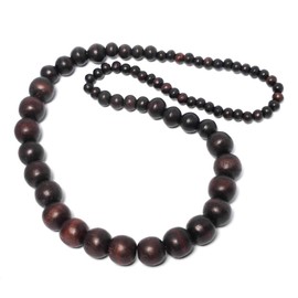 81stgeneration Women's Men's Graded Wood Long Chain Ball Necklace, 76 cm