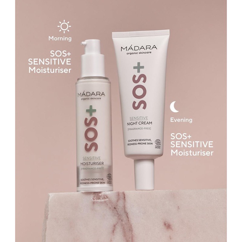 MÁDARA Organic Skincare, SOS+ Sensitive Moisturiser, 50 ml, Light Daily