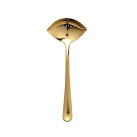 Vietri Settimocielo Oro Sauce Ladle, 7.5" Gravy Ladle, 18/10 Stainless Steel Gold Flatware