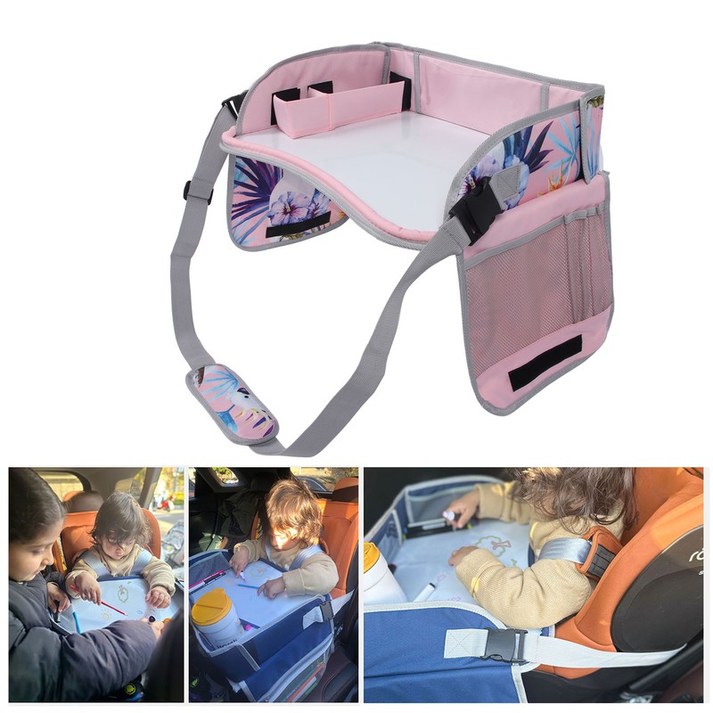 Kids Travel Tray Erasable Drawing Board Organization Pockets Activity Essentials