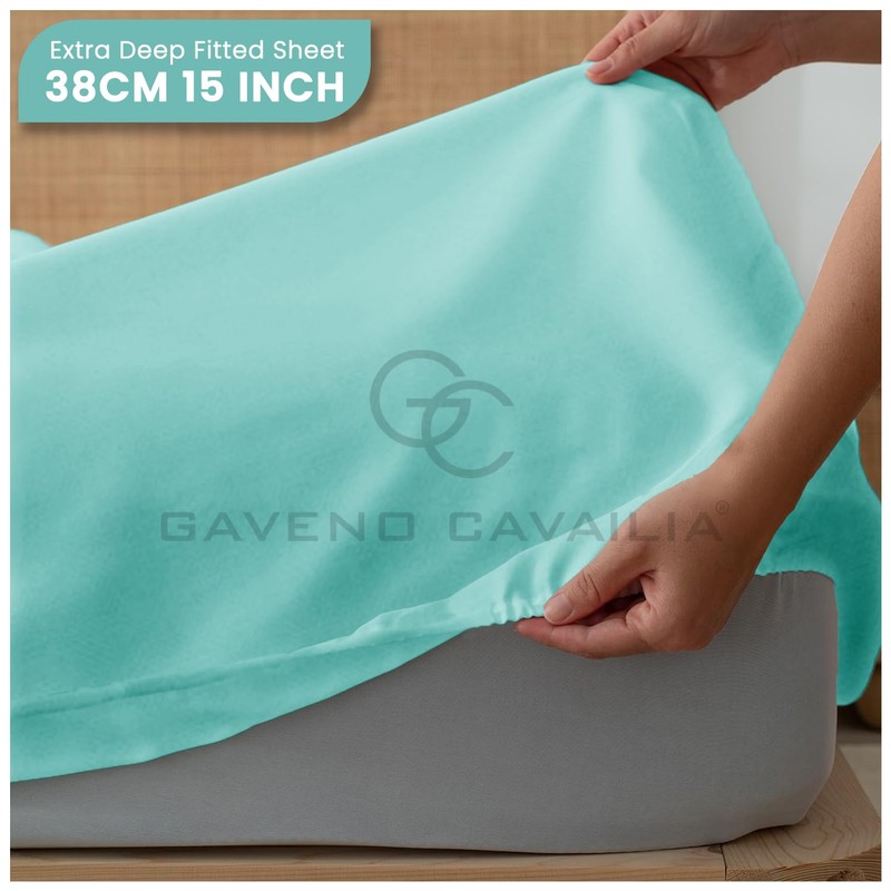 Extra Deep Fitted Sheets Double Bed- Luxury Bedding Soft Bottom