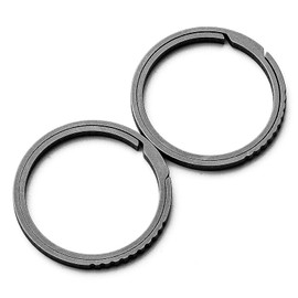 TIMULTI Titanium Keyring Keychain Double Ring Side Push Non-slip Design Fashionable Carabiner Bicycle Key Keychain Hardware Lightweight Rust-resistant (Gray S*2 pieces)