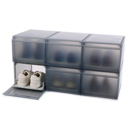 Joseph Joseph ShoeCase Premium Shoe & Sneaker Storage Box Organizer with Slide-Out Shoe Tray, 6 Pack