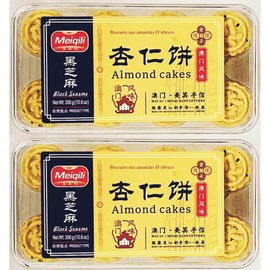 Black Sesame Almond Cakes, Macau Style, 10.6 oz,2 Pack