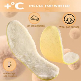 SOLO ACTFIT Winter Insoles, Warm Lambswool Insoles, Winter Shoes, Thermal Shoe Insoles, Lambswool Soles, Warming Insoles for All Shoe Types, Winter Insoles for Men and Women