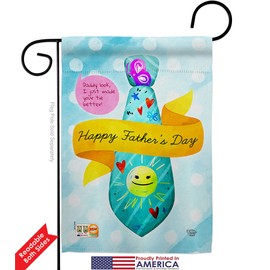 Happy Daddy Day Garden Flag - Pack Family Father's Dad Papa Grandpa Best Parent Sibling Relatives Grandparent USA Applique - House Decoration Banner Small Yard Gift Double-Sided Made In 13 X 18.5