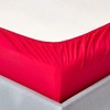 HOMESCAPES Red Deep Fitted Sheet (12”) Double 200 TC 400