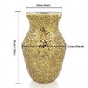JASMODAAURA Tempered Mosaic Glass Vase 7.8inch (Gold)