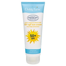 Childs Farm | Kids and Baby Sun Cream SPF 50+ 125ml | Water Resistant UVA & UVB | Very High Protection | Suitable for Dry, Sensitive & Eczema-prone Skin