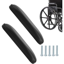 Reposabrazos acolchados para silla de ruedas, almohadillas de repuesto universales negras de 10-1/4" adecuadas para la mayoría de las marcas de sillas de ruedas (10-1/4(2 piezas))