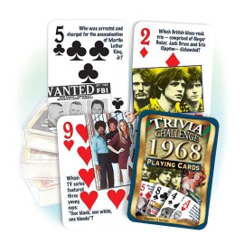 Flickback 1968 Trivia Playing Cards Birthday or Anniversary Gift