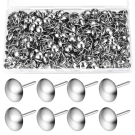 Pack of 320 Upholstery Nails, Upholstery Tacks, Furniture Nails Vintage for Furniture, Armchair, Bed, Nails, Decorative Nail - 11 x 17 mm (Silver)