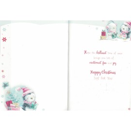 Great Granddaughter Christmas Card, Cute Xmas Design, 23 x 15 cm