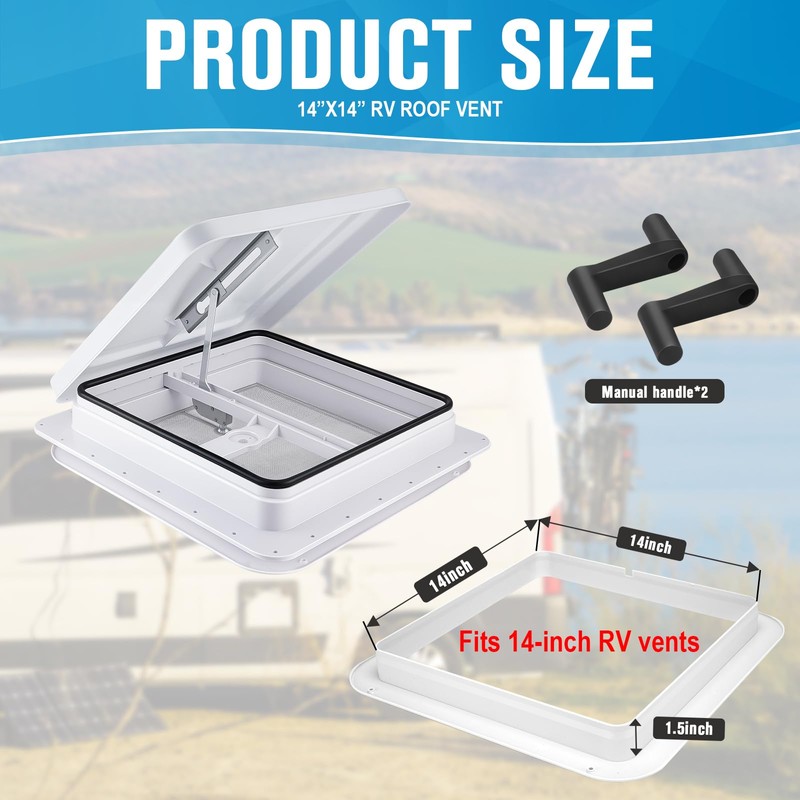 GDDGHS 14x14“ RV Roof Vent for Camper Trailer