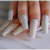 MISUD Glitter False Nails Extra Long Coffin Fake Nails Shiny