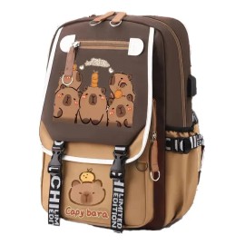 Bonita Bolsa De Capibara Con Gorra Grande Para Niñas Adolesc