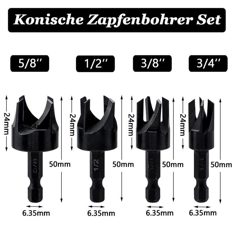 Bestgle 8 Piece Tang Drill Bit Set 1/4 Inch Hex