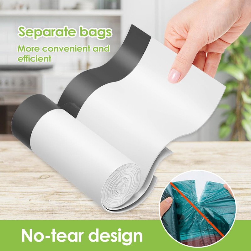 Teivio 1.6 Gallon 120 Counts Strong Drawstring Trash Bags Garbage