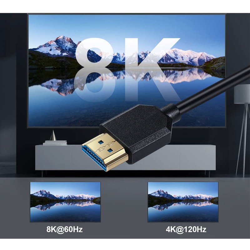MysRuida 1ft 2.1V Mini HDMI to HDMI Male Cable, 8K@60Hz/4K@120Hz,