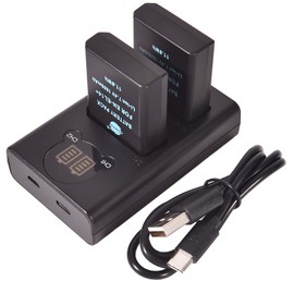 DSTE 2-Pack EN-EL14 EN-EL14A and LCD Dual Battery Charger Compatible with Nikon D3100 D3200 D3300 D3400 D3500 D5100 D5200 D5300 D5500 D5600 DF Coolpix P7000 P7200 P7800