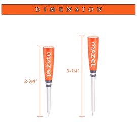 MAZEL Wood/Bamboo Golf Tees 2 3/4 Inch & 3 1/4 Inch Pack of 50, Reduce Friction & Side Spin,More Stable Golf Tees (Orange 50 Pack(25 * 2-3/4"+25 * 3-1/4"))