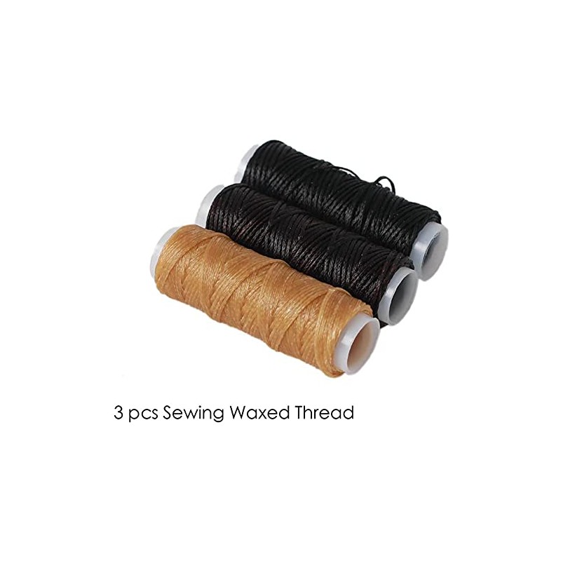 Fdit 12 Piezas Kit de Herramientas para Coser Cuero, Agujas