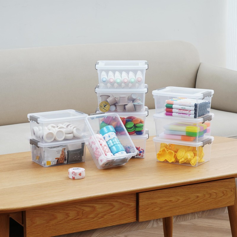Citylife 6 Pack Plastic Storage Box Small Stackable Storage Box