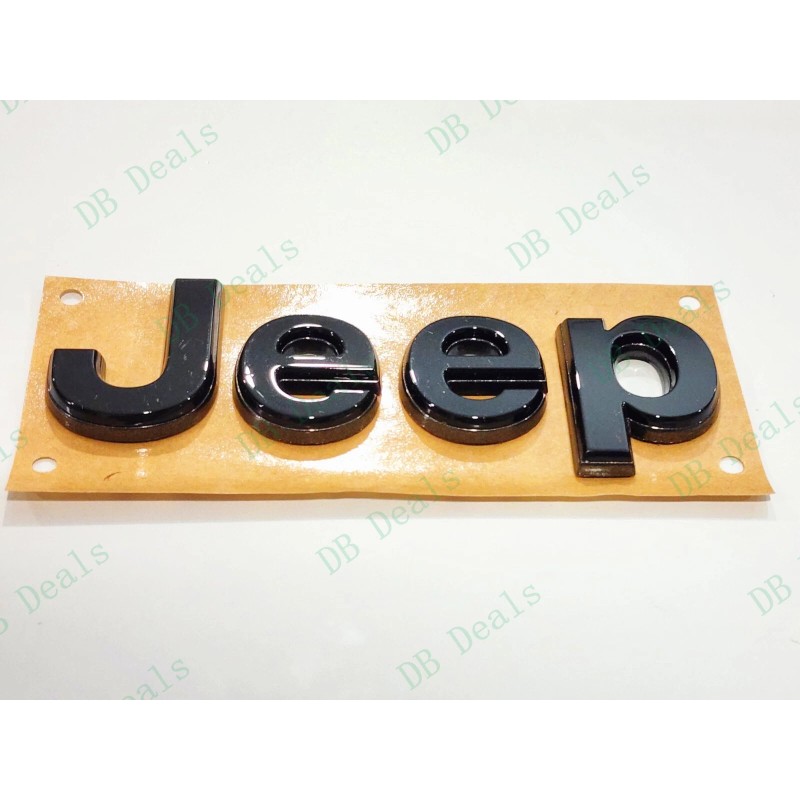 Grand Cherokee 2PCS Gloss Black Gray Front Rear Jeep Emblems