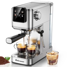 RELEXNOW Espresso Machine, 20 Bar Professional Espresso Coffee Maker with Milk Frother Steam Wand, Hot & Iced Coffee Machine, Compact Stainless Steel Coffee Machine for Cappuccino,Latte,Cold Brew