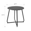 Meluvici Patio Small Side Table Waterproof Round Metal Steel Weather