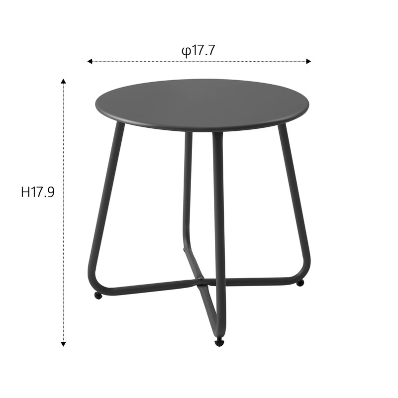 Meluvici Patio Small Side Table Waterproof Round Metal Steel Weather