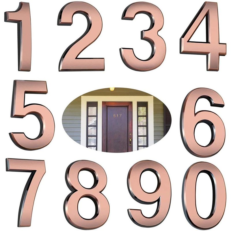 3D Self Adhesive Mailbox Numbers 0-9 Number Stickers No Drilling