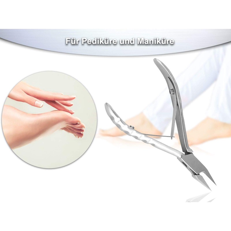 Toenail Nippers for Ingrowing Toenails – Stainless Steel – Ergonomic Handle – 12.5 cm
