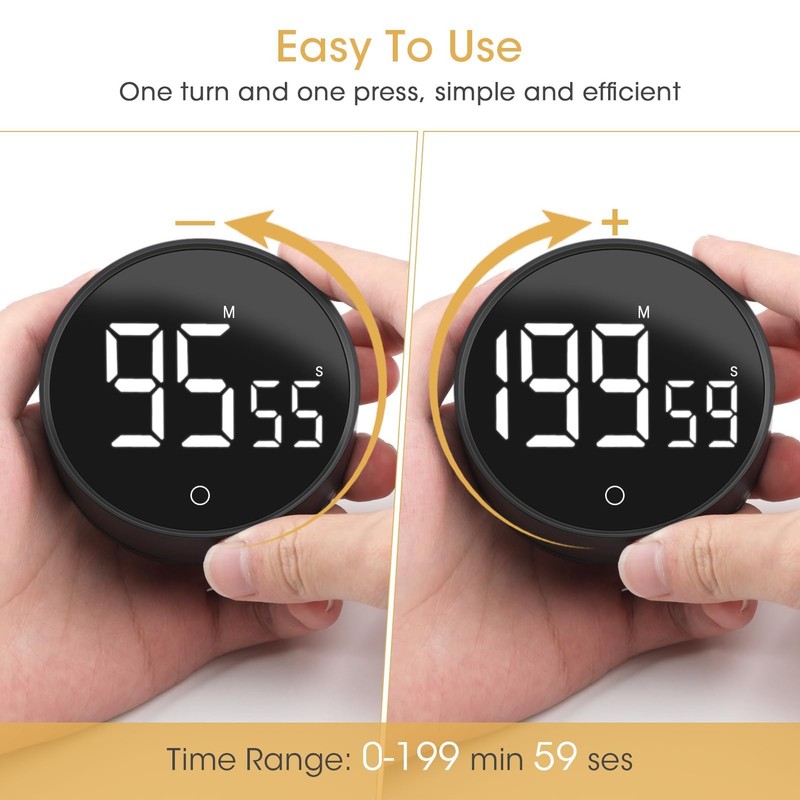 Glasflength Digital Kitchen Timer Magnetic Egg Timer 120 Minutes with